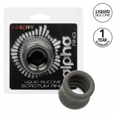 CalExotics Alpha Tečni silikonski crni anatomski potporni prsten 3.75 cm