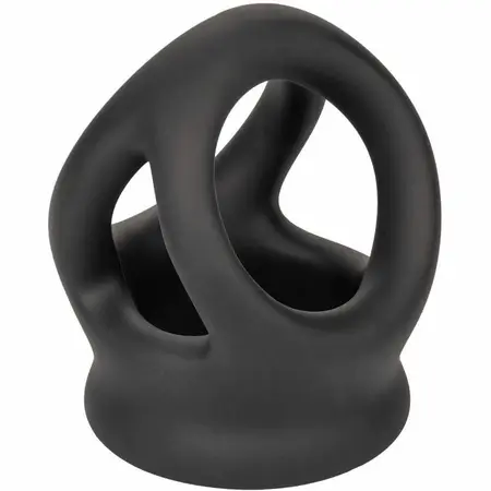 CalExotics Alpha Dual Cage prsten Crni - Tečni silikonski sistem podrške