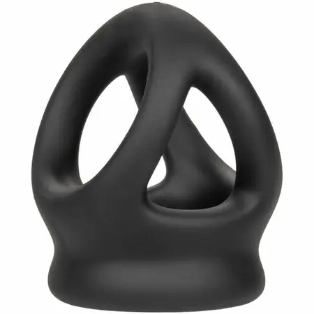 CalExotics Alpha Dual Cage prsten Crni - Tečni silikonski sistem podrške