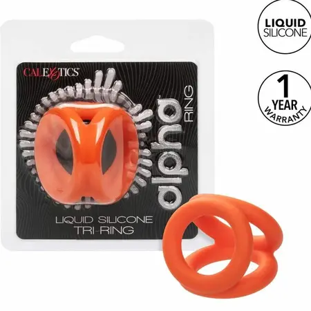 CalExotics Alpha Tri-Ring Intimni sistem Narandžasti Tečni silikon 3-prstena