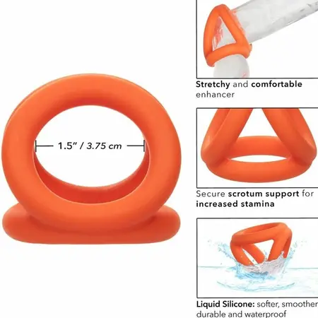 CalExotics Alpha Tri-Ring Intimni sistem Narandžasti Tečni silikon 3-prstena