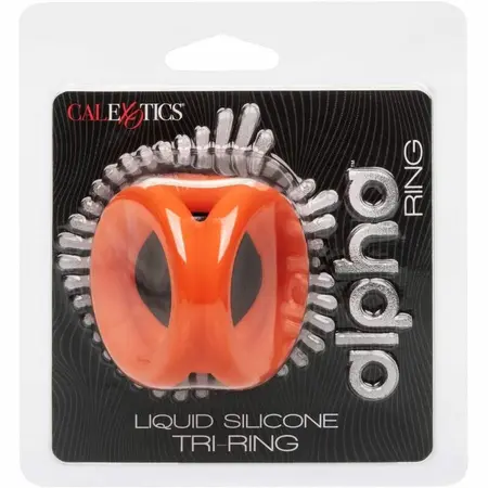 CalExotics Alpha Tri-Ring Intimni sistem Narandžasti Tečni silikon 3-prstena