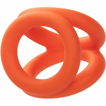 CalExotics Alpha Tri-Ring Intimni sistem Narandžasti Tečni silikon 3-prstena