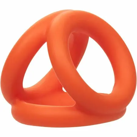 CalExotics Alpha Tri-Ring Intimni sistem Narandžasti Tečni silikon 3-prstena