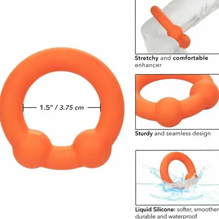 CalExotics Alpha Dual Support prsten Narandžasti - Fleksibilni tečni silikon, 3.75 cm
