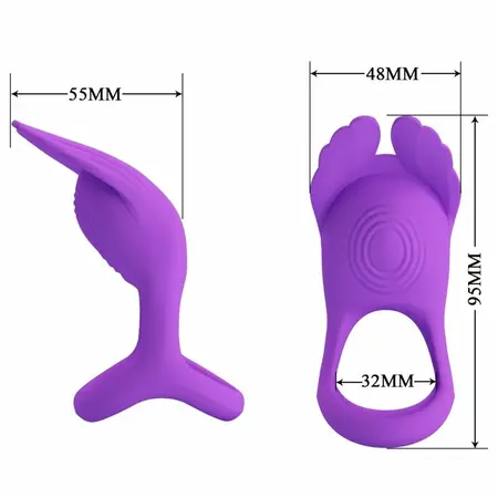 Pretty Love Silas Intimate Ring, 7 Vibration Modes, Rechargeable, Purple