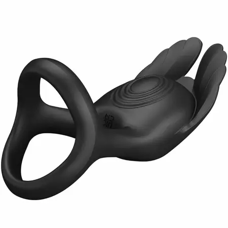 Pretty Love Silas Silikonski vibrirajući prsten 7 modova USB Crni
