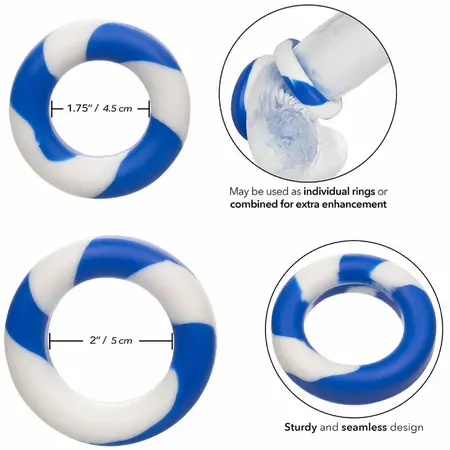 CalExotics Admiral Silikonski set prstenova 2-pack - Ergonomski sistem podrške