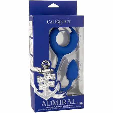 CalExotics Admiral Tegovani silikonski prsten Plavi - Dva motora, 10 modova, USB
