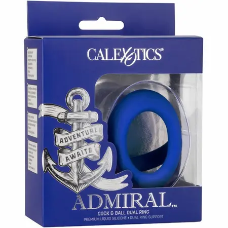 CalExotics Admiral Dual Support prsten Plavi - Tečni silikonski sistem udobnosti