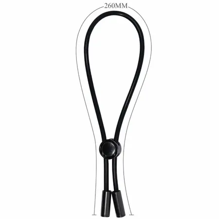 Pretty Love Cord Adjustable Silicone Comfort Ring - Black, 188 mm