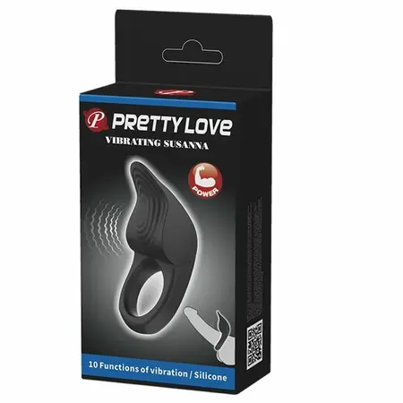 Pretty Love Susanna Punjivi intimni prsten Crni Silikon
