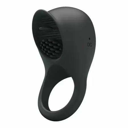 Pretty Love Vibrirajući silikonski prsten Crni Jezik 12-modni USB Punjiv