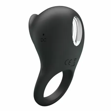 Pretty Love Vibrirajući silikonski prsten Crni Jezik 12-modni USB Punjiv