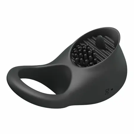 Pretty Love Vibrirajući silikonski prsten Crni Jezik 12-modni USB Punjiv