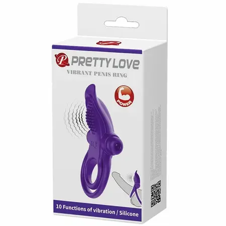 Pretty Love Vibrirajući silikonski prsten Tamno Ljubičasti 10 modova