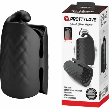 Pretty Love Black Intimate Glans Trainer Rechargeable Vibrating Model 0801S