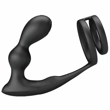 Pretty Love Marshall Dual Stimulation Silicone Ring Set with Remote, Black