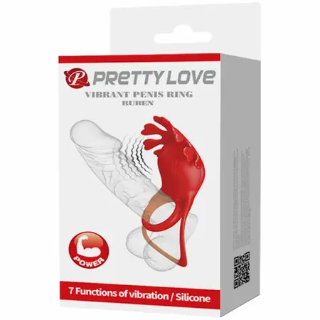 Pretty Love Ruben Silicone Ring 7-Mode Rechargeable Red 140x80mm