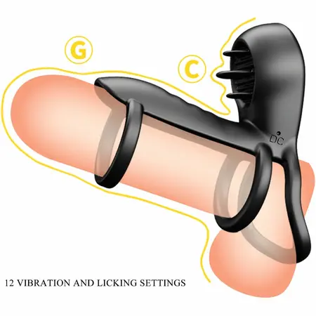 Pretty Love Jammy Black Intimate Silicone Ring System with 12 Modes