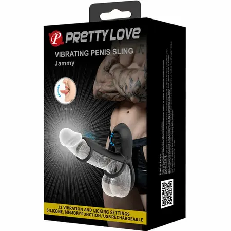 Pretty Love Jammy Black Intimate Silicone Ring System with 12 Modes
