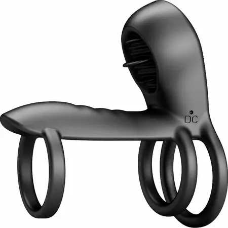 Pretty Love Jammy Black Intimate Silicone Ring System with 12 Modes