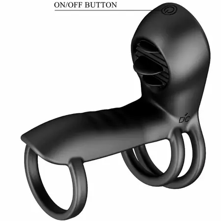 Pretty Love Jammy Black Intimate Silicone Ring System with 12 Modes