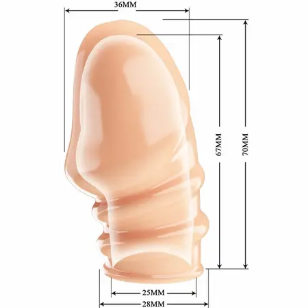 Pretty Love Jeremy Sleeve Anatomical TPR, Flesh, 90x50x45 mm