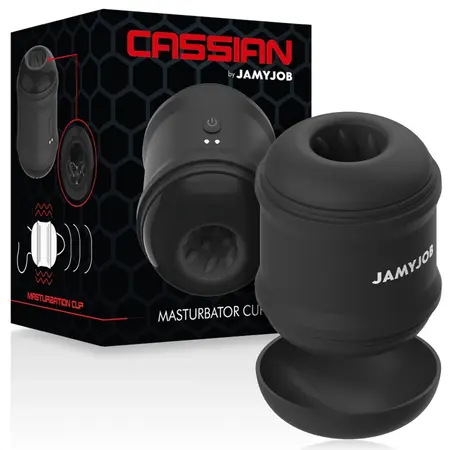 Jamyjob Cassian Compact Vibrating Cup - Dual-Ended, Waterproof, Black