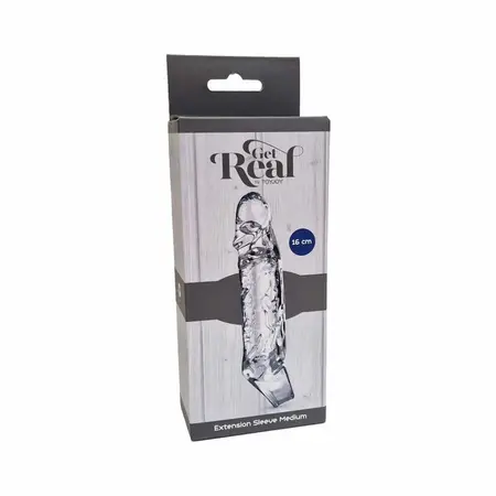 Get Real Extension Sleeve Medium Transparent TPE Anatomical Cover