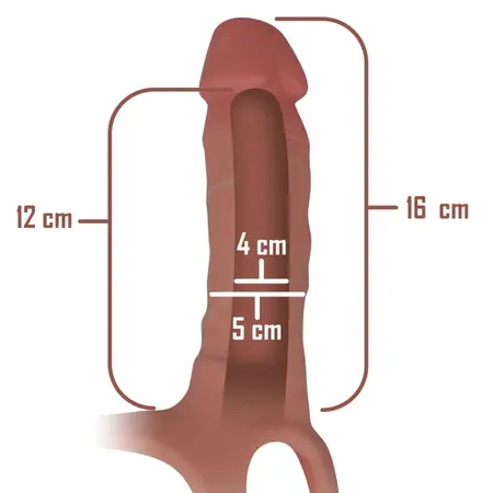 INTENSE Hollow Adjustable Harness with Silicone Insert 16x3.5 cm Beige