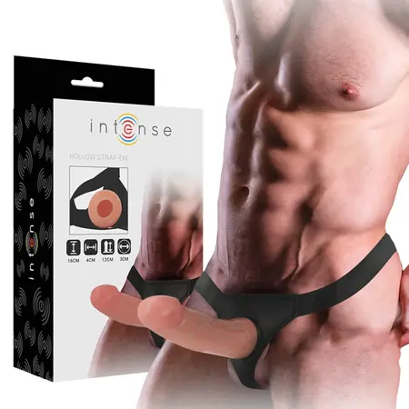 Intense Hollow Strap-On System Natural 16x3 cm Adjustable Harness