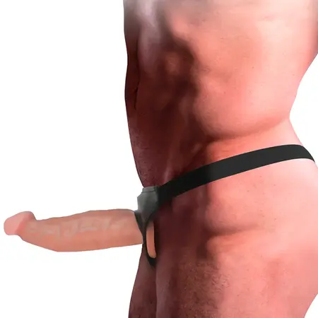 Intense Hollow Strap-On System with Adjustable Harness 18 x 3.5 cm Natural