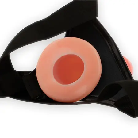 Intense Hollow Strap-On System with Adjustable Harness 18 x 3.5 cm Natural