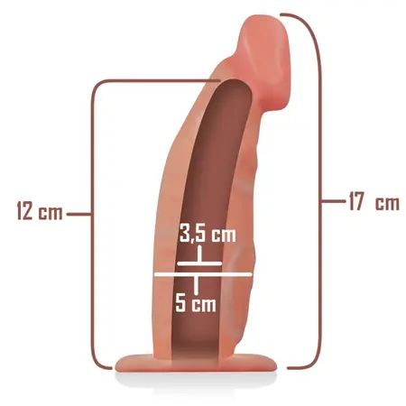 Intense Hollow Strap-On System with Adjustable Harness 18 x 3.5 cm Natural