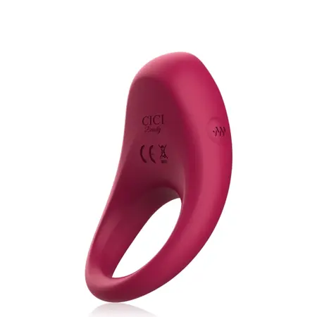 Cici Beauty Premium Silicone Vibrating Ring - Red, USB Rechargeable, IPX7