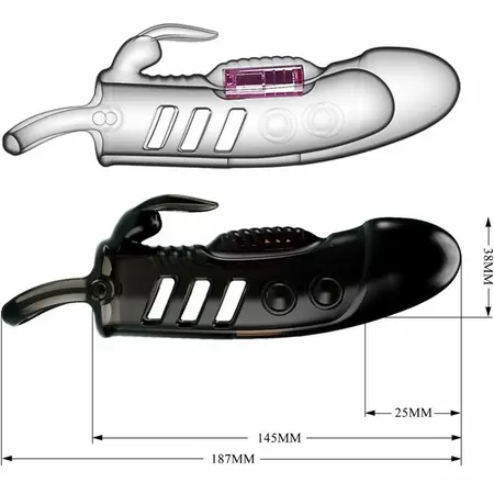 Pretty Love Sloane Black Extension Sleeve with Vibrating Rabbit System