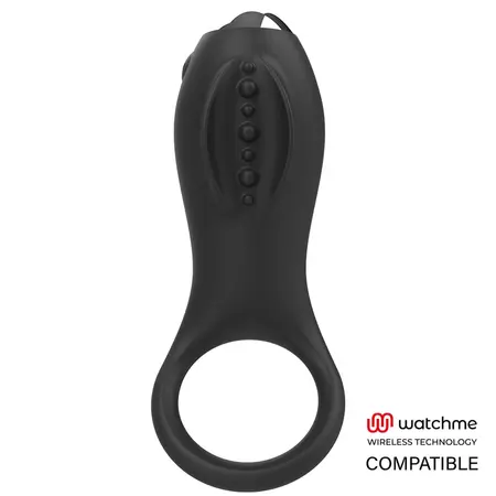 Brilly Glam Alan Intimate Ring Black-Silver USB Rechargeable, Watchme Ready