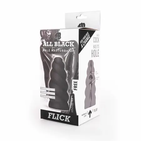 ALL BLACK Flick Intimate Spiral System, 17 cm, Phthalate-Free, Black