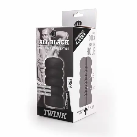 All Black Twink Spiral Grip Intimate Device 17 cm Phthalate-Free Black