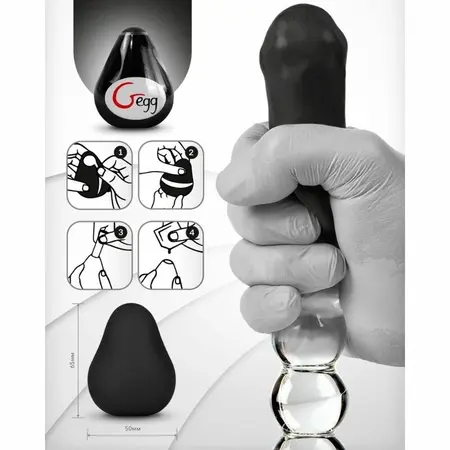 Gvibe G-Egg Crni Teksturirani Silikonski Kompaktni Intimni Rukav 6.5cm