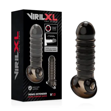 VirilXL V15 Intimni Produžetak Crni 13.5cm Podesivi TPE