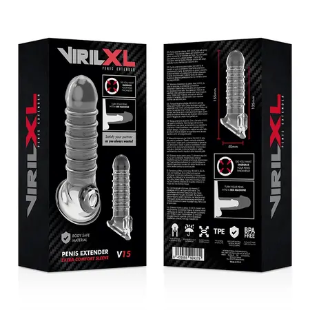 VirilXL V15 Transparentni Produžetak - Podesivi Intimni Pojačivač