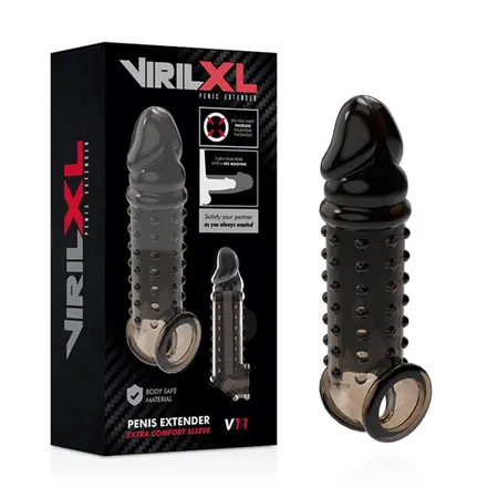 VirilXL V11 Intimni Produžetak Crni, Podesivi TPE Sistem