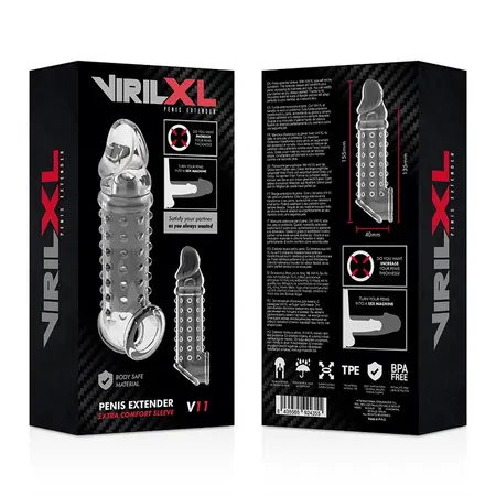 VirilXL V11 Transparentni Produžetak - Podesivi TPE Intimni Sistem