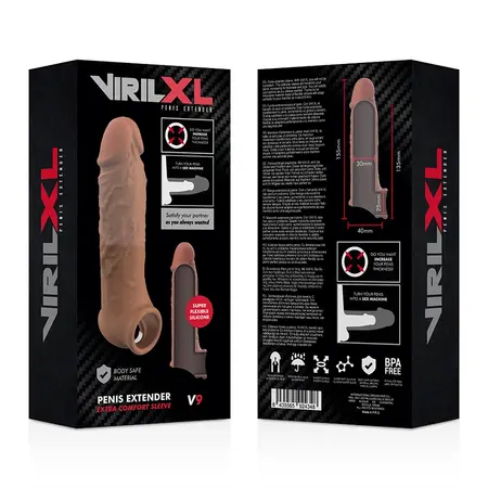 VirilXL Tečni Silikon V9 Smeđi Produžetak, Podesivi, 13.5cm