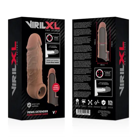 VirilXL Tečni Silikon V7 Intimni Produžetak Smeđi Podesivi 11cm