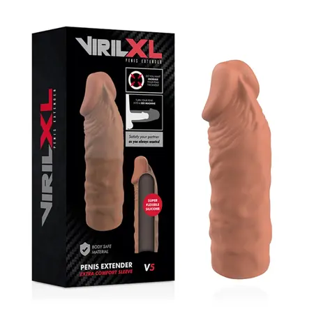 VirilXL Tečni Silikon V5 Produžetak Smeđi 11cm Podesivo Prijanjanje