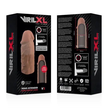 VirilXL Tečni Silikon V3 Produžetak Smeđi 8.5cm Medicinski Kvalitet