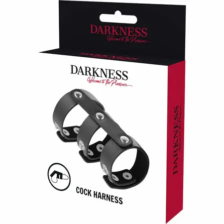 Darkness Podesivi Dvostruki Kožni Intimni Prsten - Crni, Prilagođeno Prijanjanje